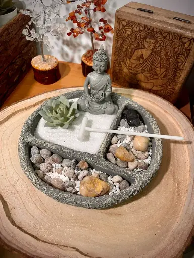 [TA0222] Jardín Zen Buda con piedras 20x12cm